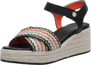 KARL LAGERFELD Women's Celest Ankle Strap Wedge Espadrille Sandal