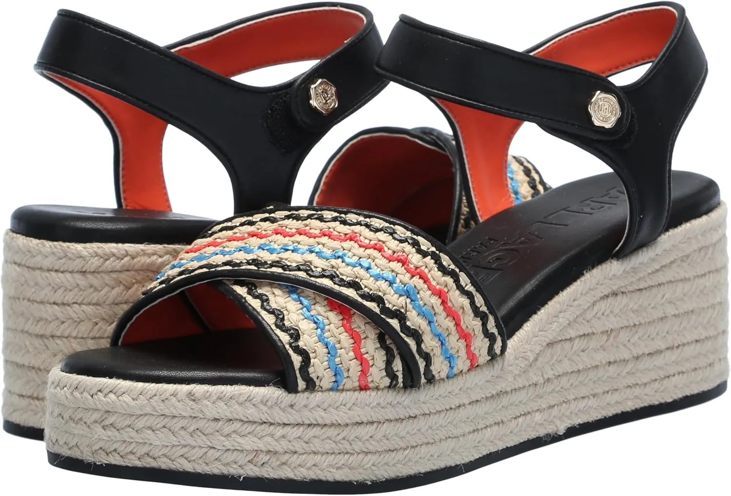 KARL LAGERFELD Women's Celest Ankle Strap Wedge Espadrille Sandal