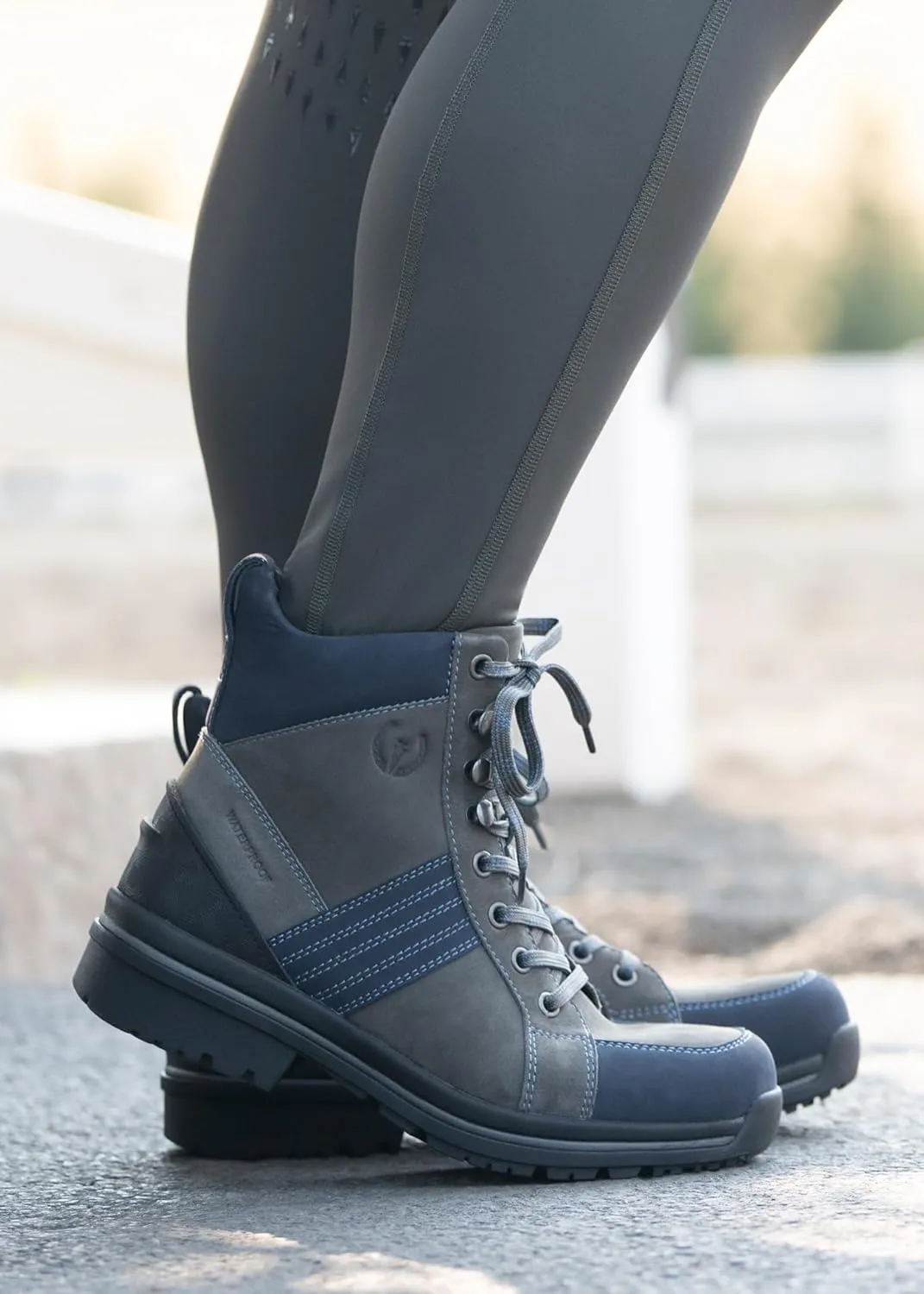 Kerrits Trail Blazer Lace Up Waterproof Barn Boot – Women's Leather Horse Riding & Hiking Boots, Wide Footbed, 1" Heel