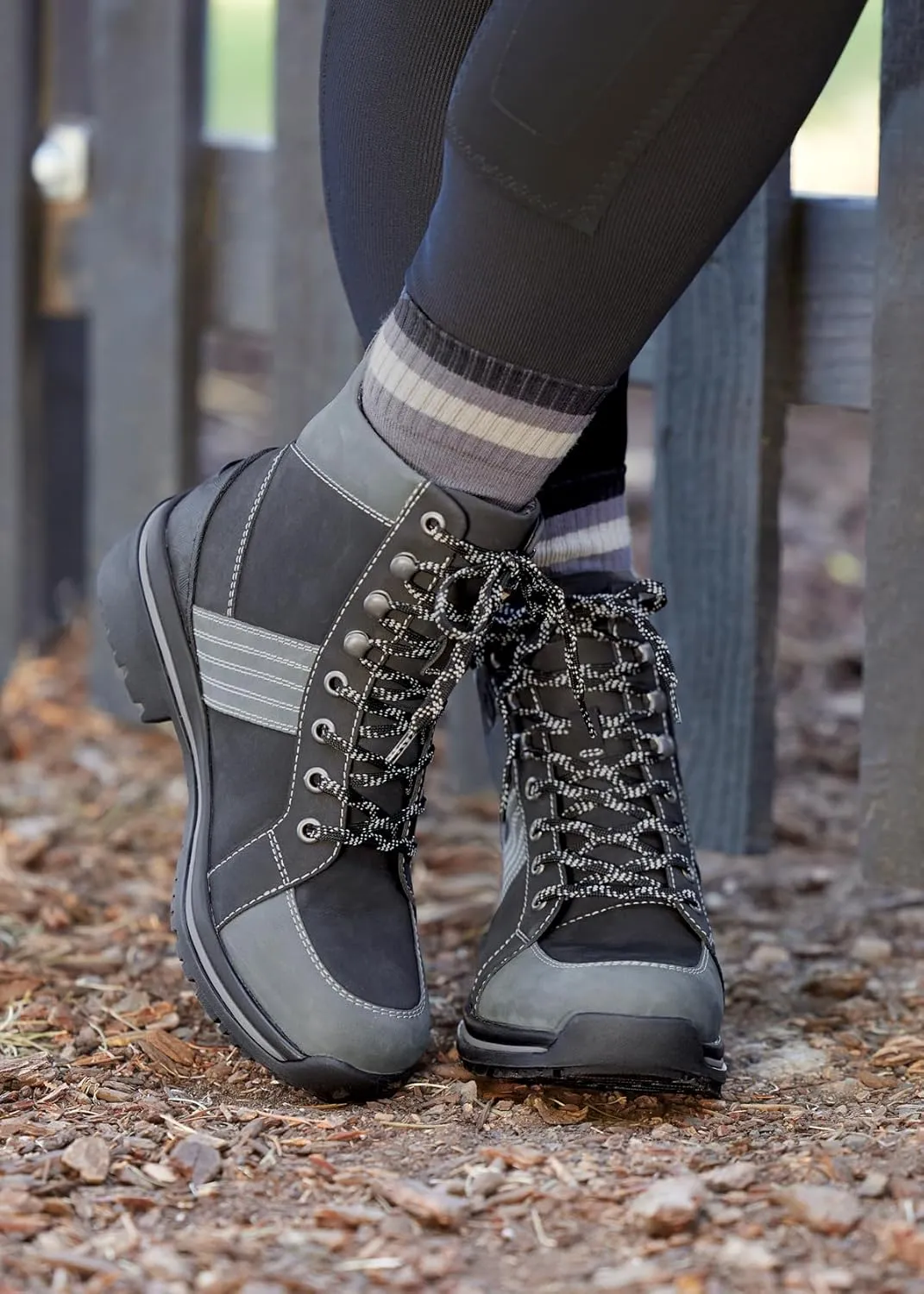 Kerrits Trail Blazer Lace Up Waterproof Barn Boot – Women's Leather Horse Riding & Hiking Boots, Wide Footbed, 1" Heel