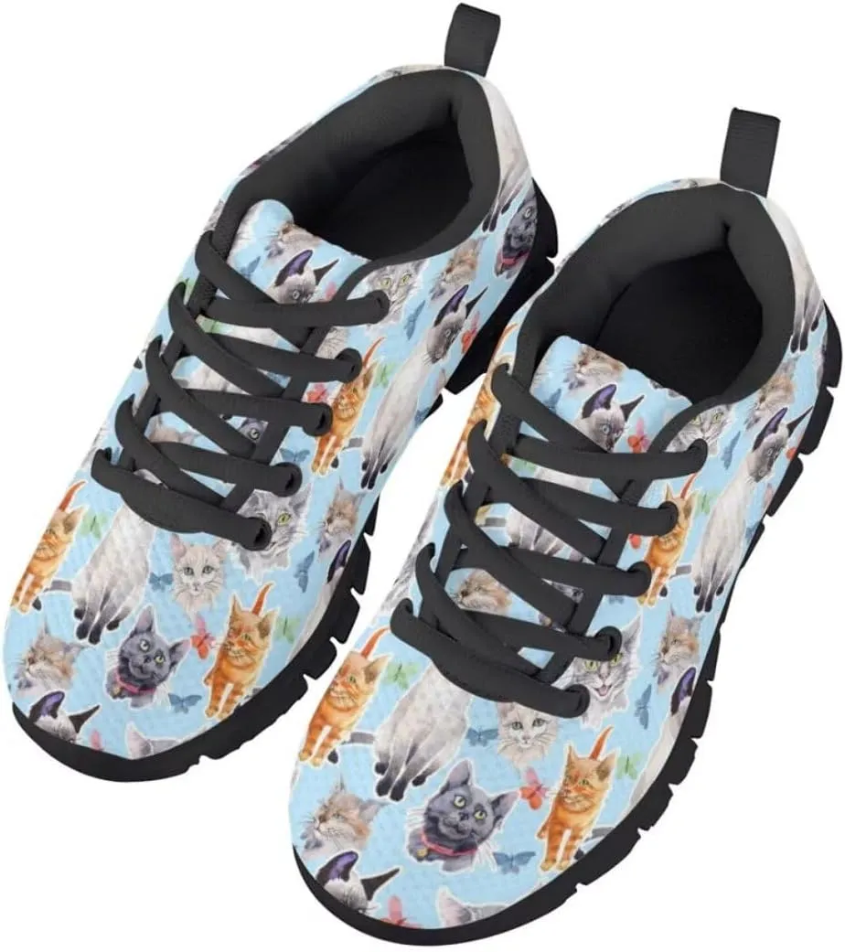 Kid Girls Lightweight Breathable Sneakers Athletic Running Walking Shoes Black Sole