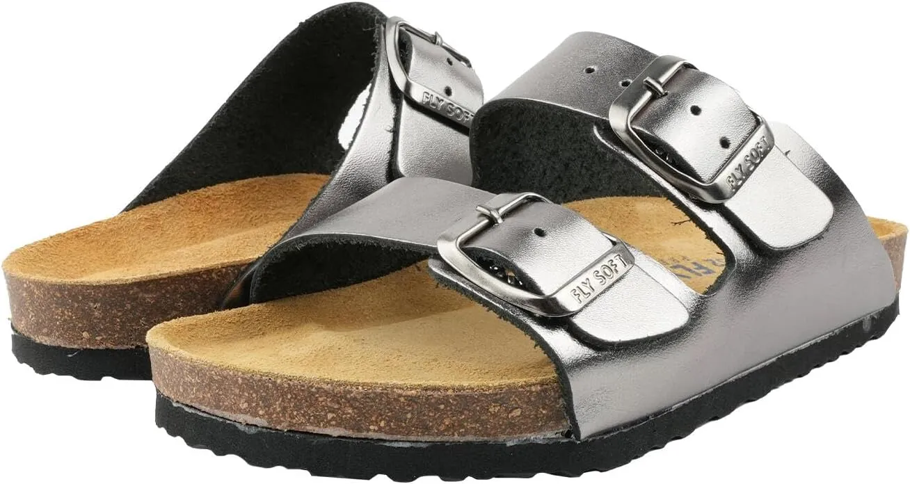 Kids' 100% Genuine Leather Sandals - Comfortable Smart Foam Footbed, Adjustable Straps, Durable Non-Slip Sole and Stylish