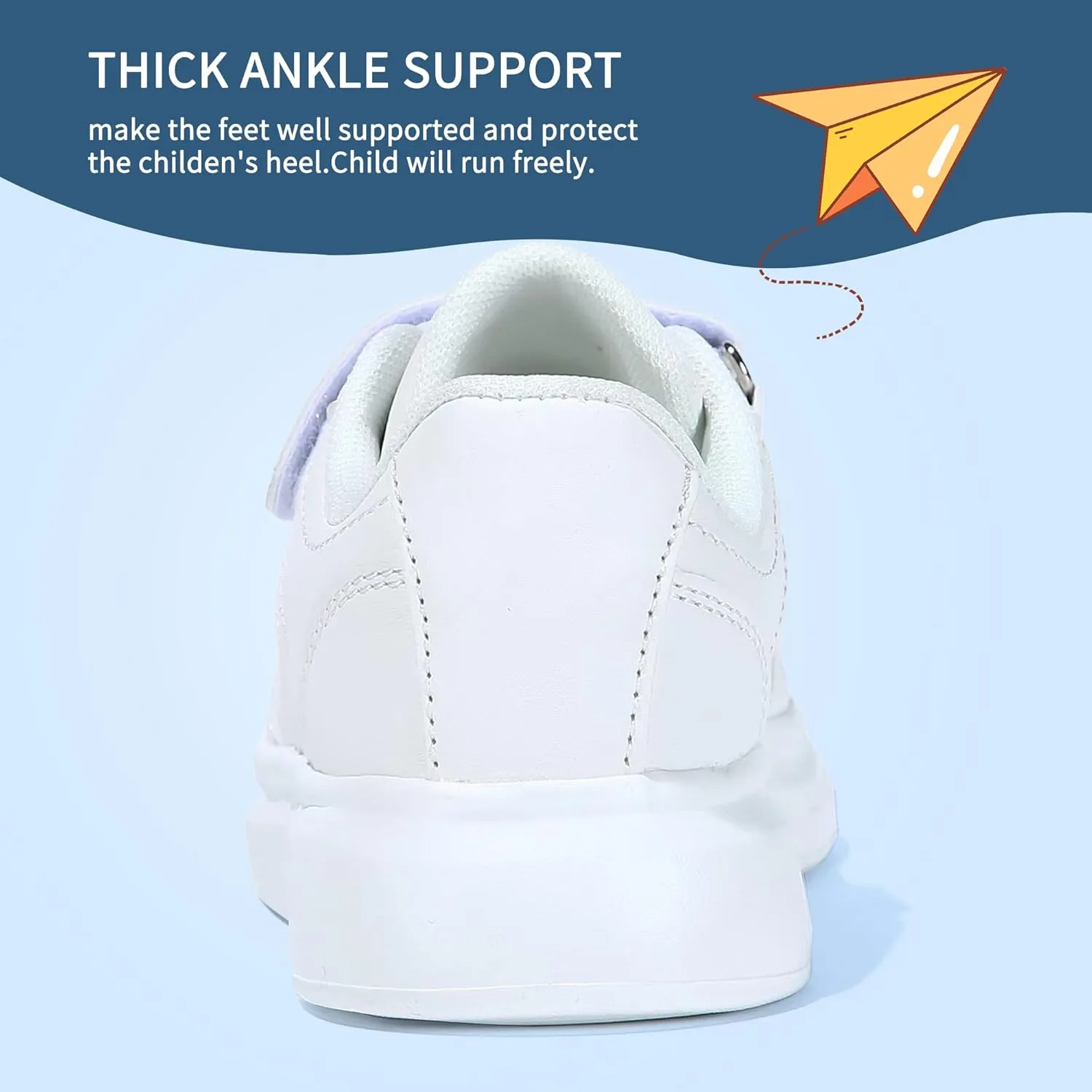 Kids Boys Girls Sneakers Hook & Loop Tennis Breathable Lightweight Toddler Shoes for Sport Outdoor Walking (Size 9-3)