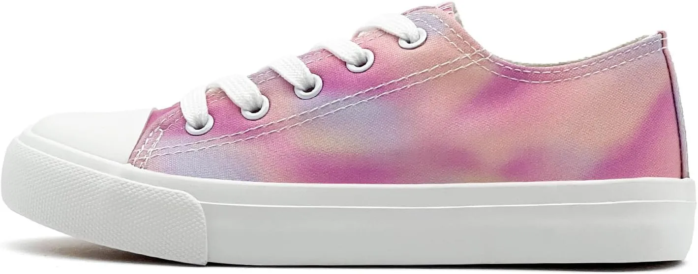 Kids Canvas Shoes for Boys Girls Toddler Classic Low Top Sneakers Lace up Tennis Shoes Walking Shoes Big Kid Running Sneakers