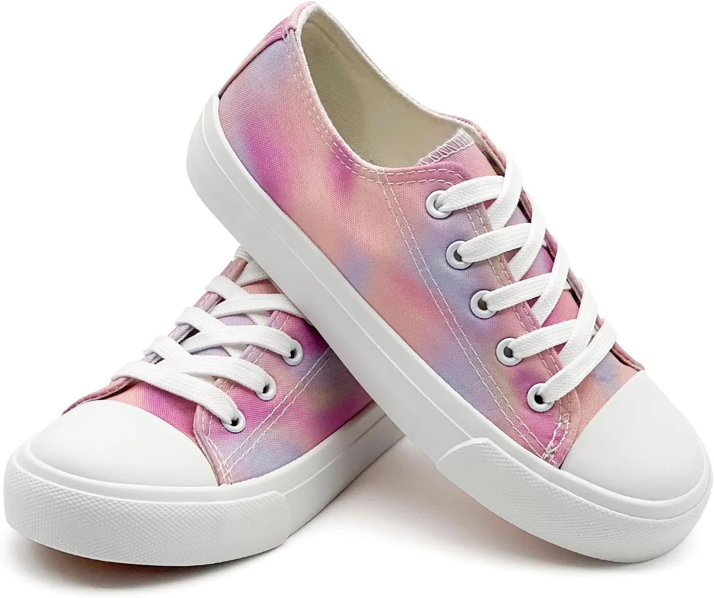 Kids Canvas Shoes for Boys Girls Toddler Classic Low Top Sneakers Lace up Tennis Shoes Walking Shoes Big Kid Running Sneakers