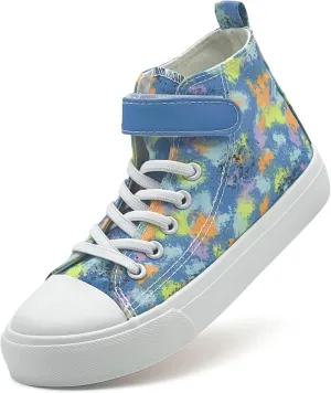 Kids Canvas Sneakers for Boys Girls Lace-up Canvas Shoes Low Top Toddler Walking Shoes Casual Lightweight Adjustable Strap Big Kid Running Sneakers