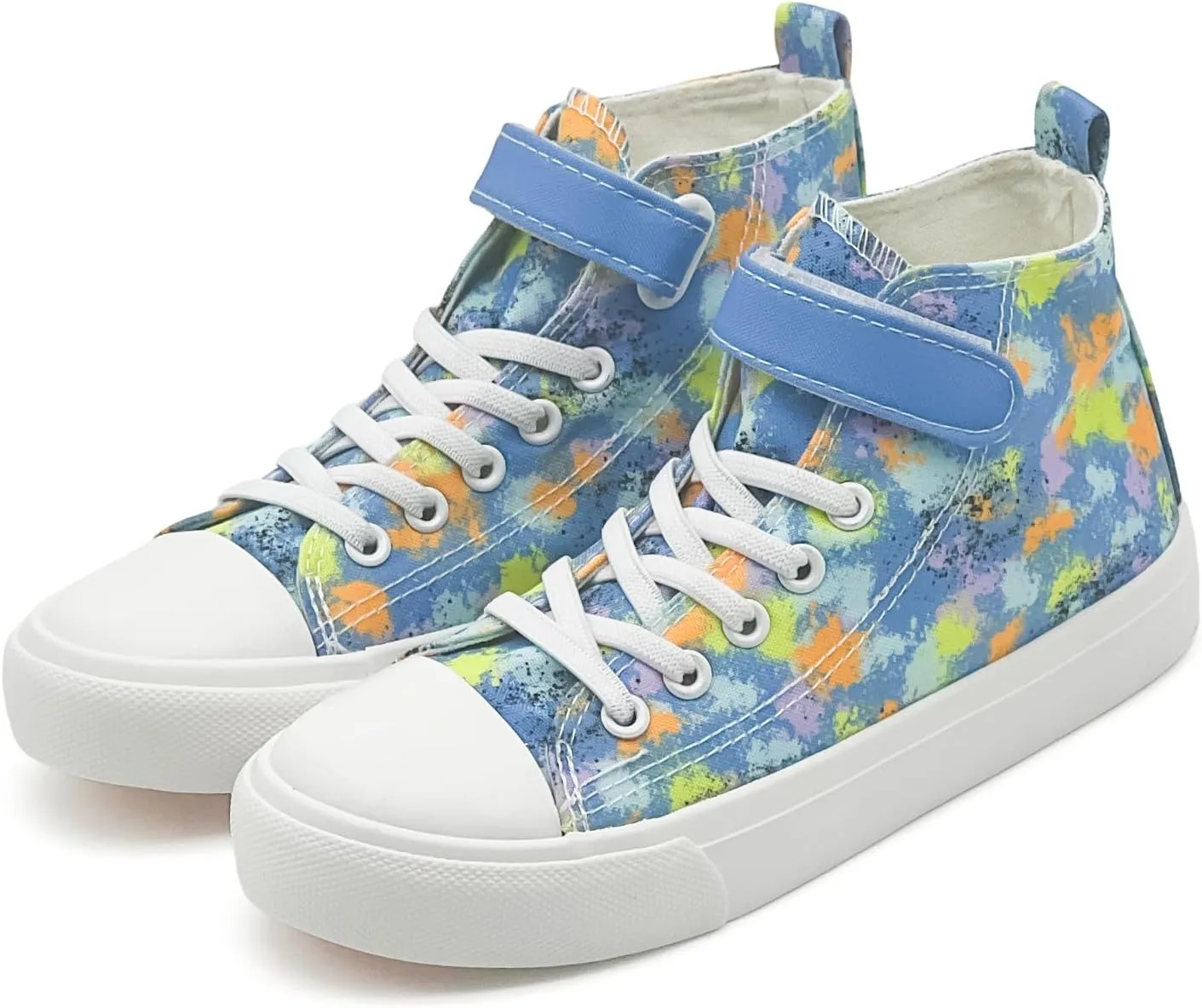 Kids Canvas Sneakers for Boys Girls Lace-up Canvas Shoes Low Top Toddler Walking Shoes Casual Lightweight Adjustable Strap Big Kid Running Sneakers