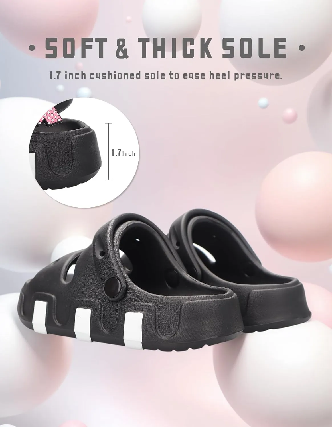 Kids Girls Slide Sandals Double Buckle Toddler Water Sandal Shower Clouds Slippers Summer Beach Pool Outdoor Slip on Shoes