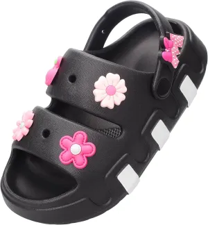Kids Girls Slide Sandals Double Buckle Toddler Water Sandal Shower Clouds Slippers Summer Beach Pool Outdoor Slip on Shoes