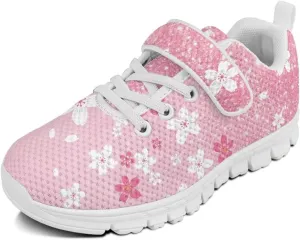 Kids Running Shoes Girls Slip on Sneakers Shoes Mesh Soft Tennis Shoes