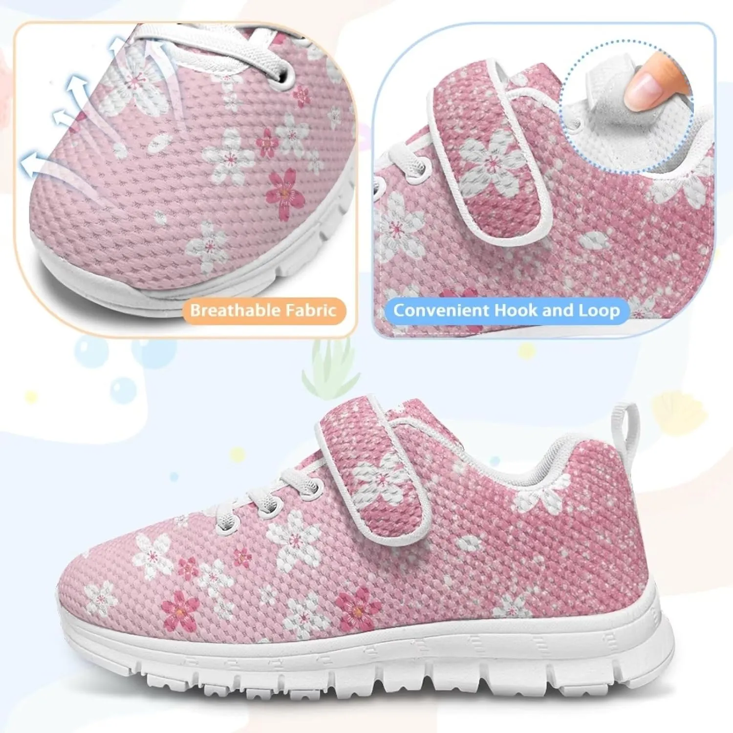 Kids Running Shoes Girls Slip on Sneakers Shoes Mesh Soft Tennis Shoes
