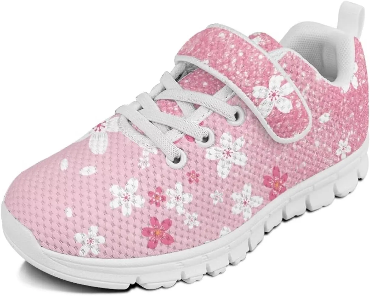 Kids Running Shoes Girls Slip on Sneakers Shoes Mesh Soft Tennis Shoes