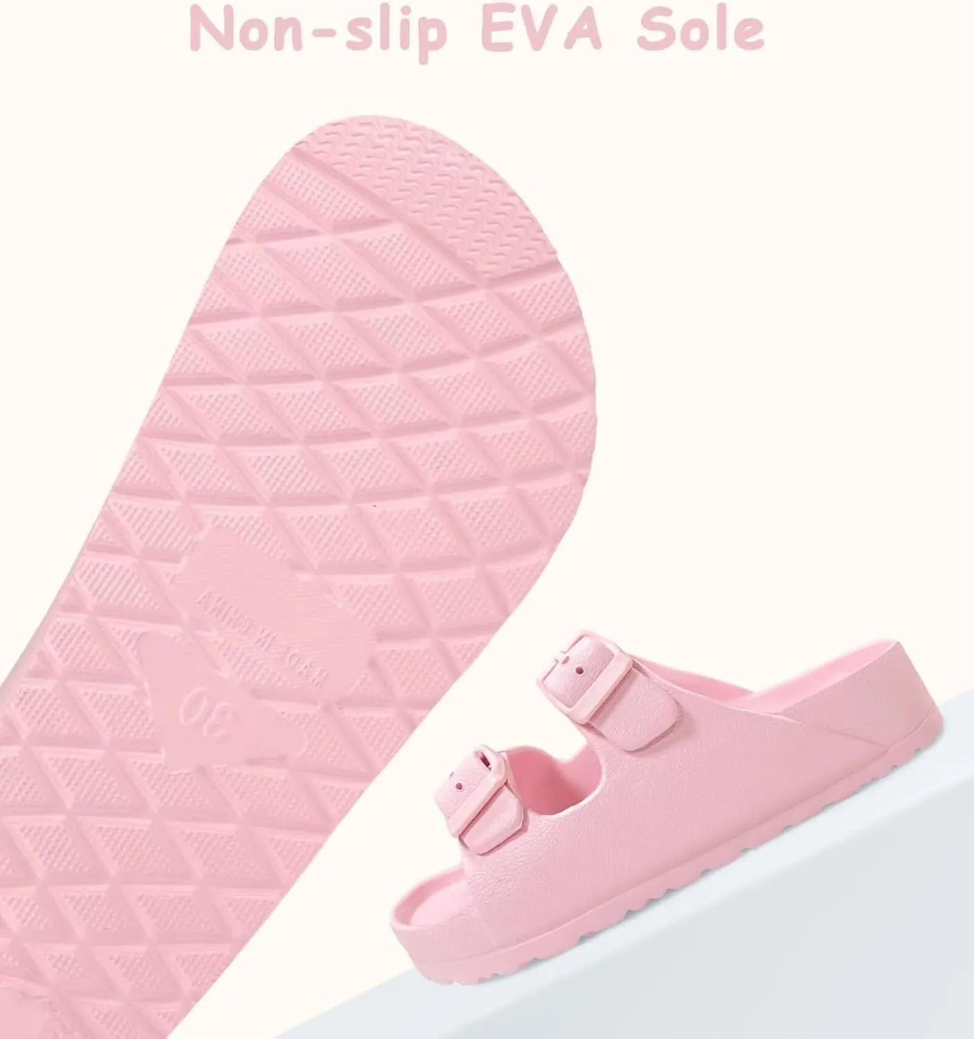 Kids Slide Sandals Boys Girls Buckle Adjustable EVA Slipper Sandals