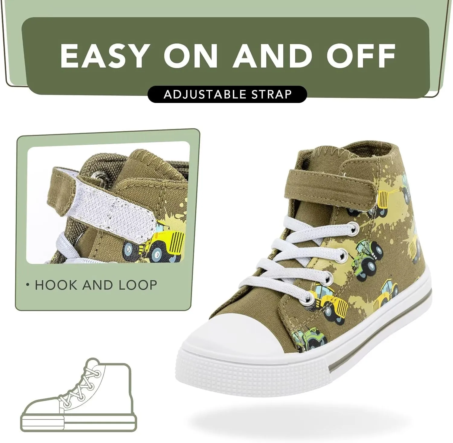 Kids Toddler Sneakers Girls Boys High Top Canvas Shoes Unisex-Child Casual Shoes
