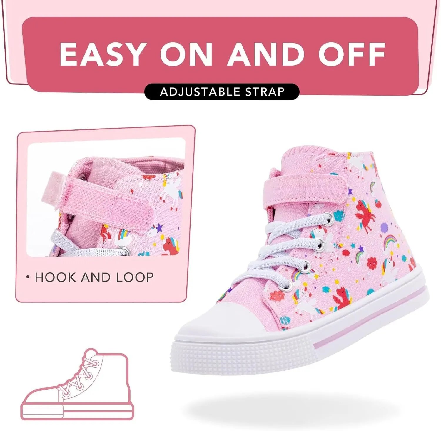 Kids Toddler Sneakers Girls Boys High Top Canvas Shoes Unisex-Child Casual Shoes