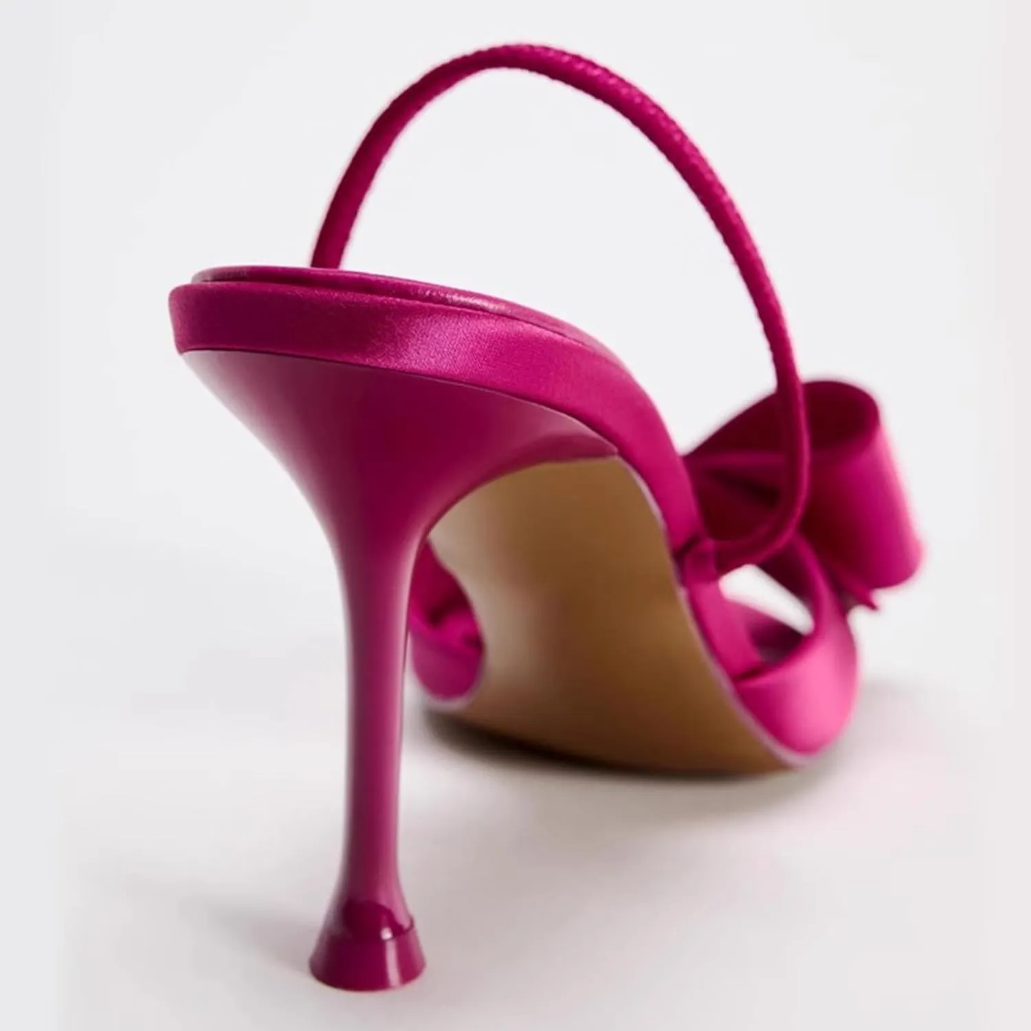 Kitten Heels Bow Mules for Women Round Toe Sling Back Heels Sandals