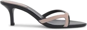 Kitten Heels for Women Single Strap Low Heel Open Toe Mule Shoes Non Slip Sandals