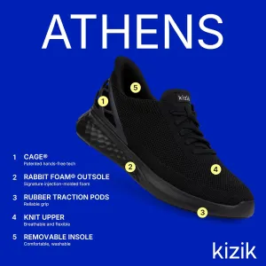 Kizik Shoes: Athens Comfortable Breathable Knit Slip On Sneakers, Convenient Hands Free | Walking Shoes for Men, Women and Elderly | Stylish, Orthopedic Shoes for Everyday and Travel