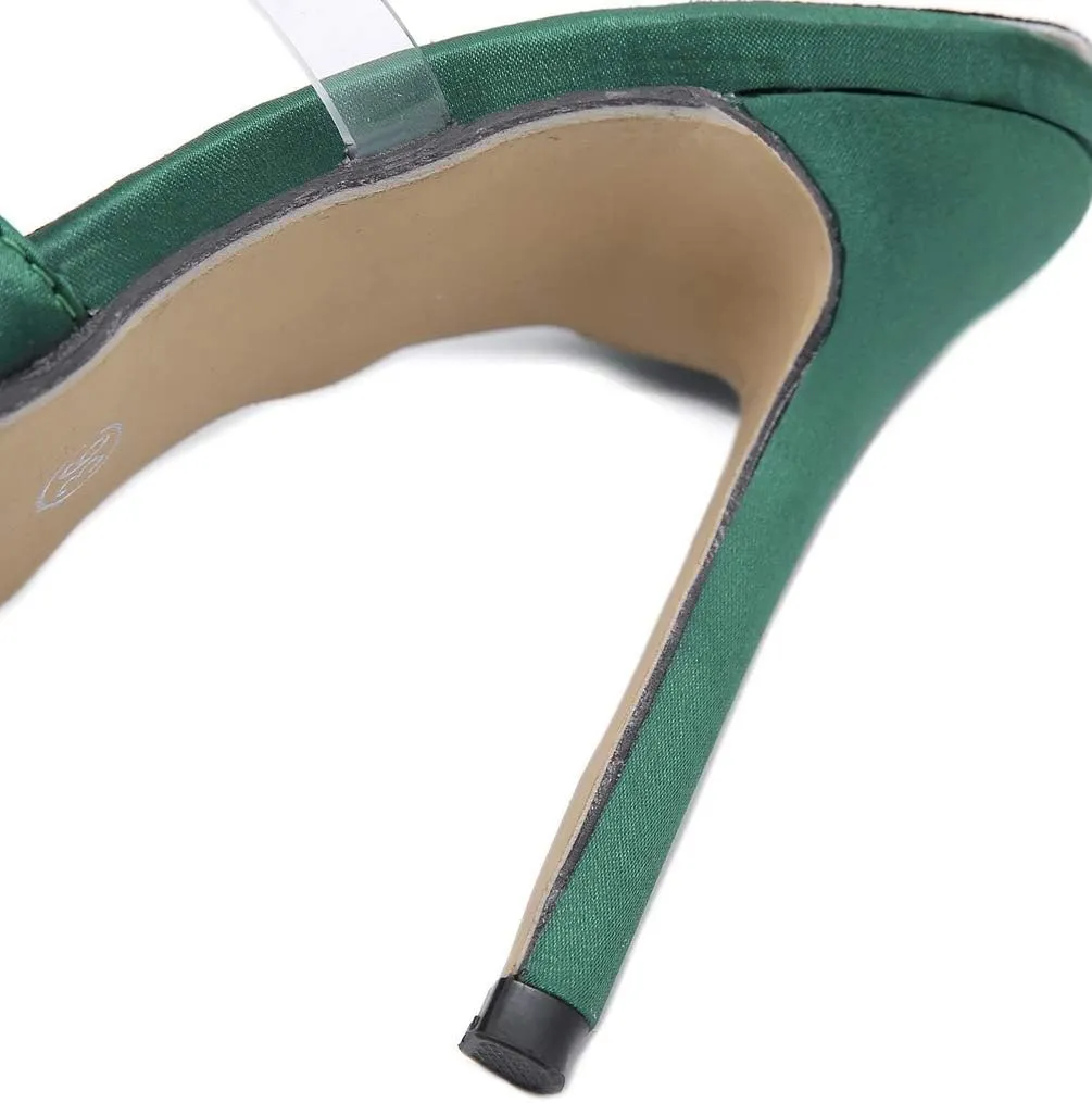 KOKOMOMO Womens Bow High Heels Mules Stiletto Slides Mule Heels Open Toe Heeled Sandals with Bowknot