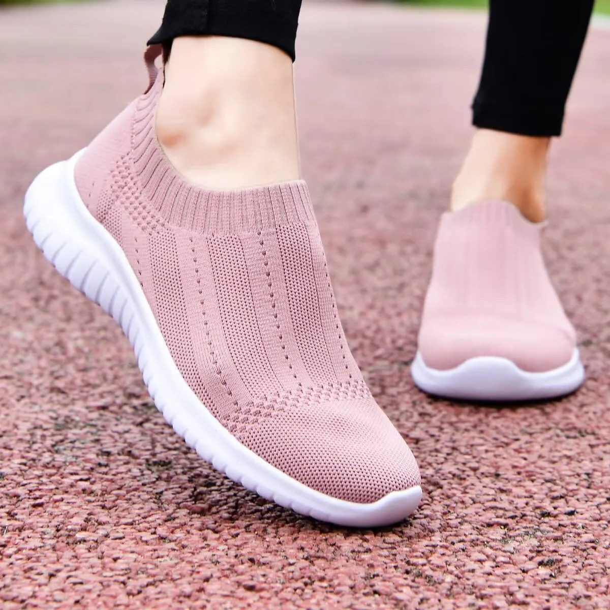 konhill Women's Slip On Sneakers Non Slip Walking Shoes Breathable Mesh Work Casual Lightweight Tennis Workout Shoes
