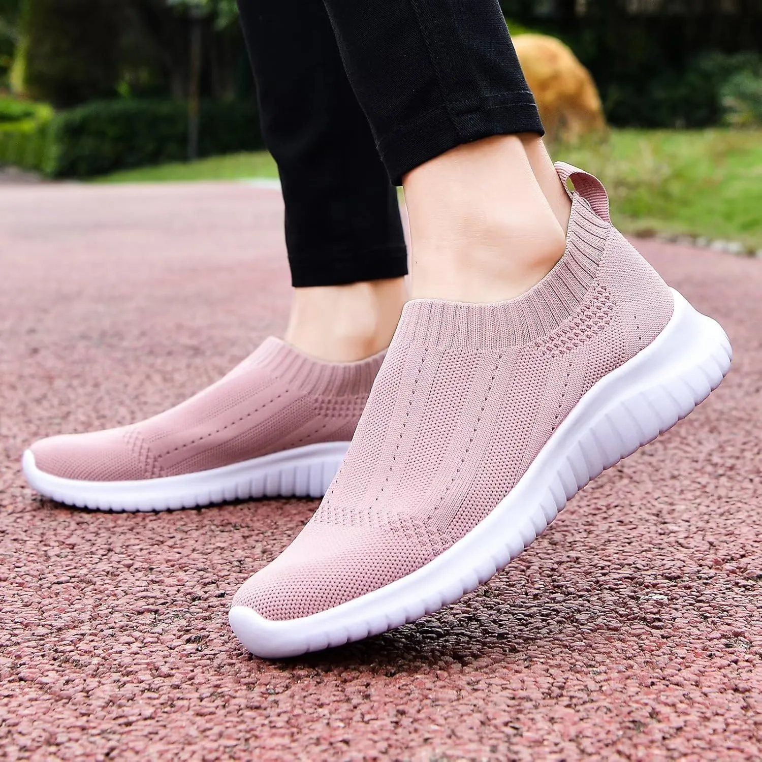konhill Women's Slip On Sneakers Non Slip Walking Shoes Breathable Mesh Work Casual Lightweight Tennis Workout Shoes