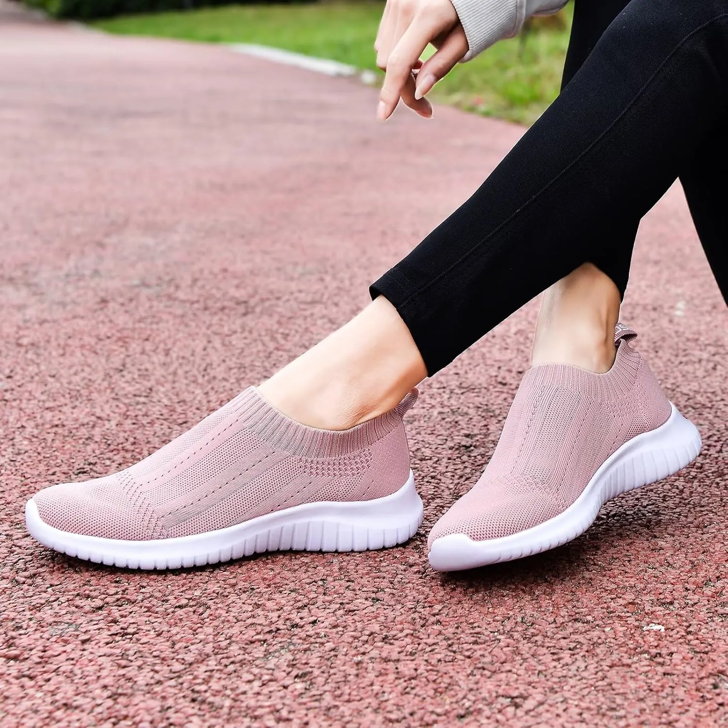 konhill Women's Slip On Sneakers Non Slip Walking Shoes Breathable Mesh Work Casual Lightweight Tennis Workout Shoes