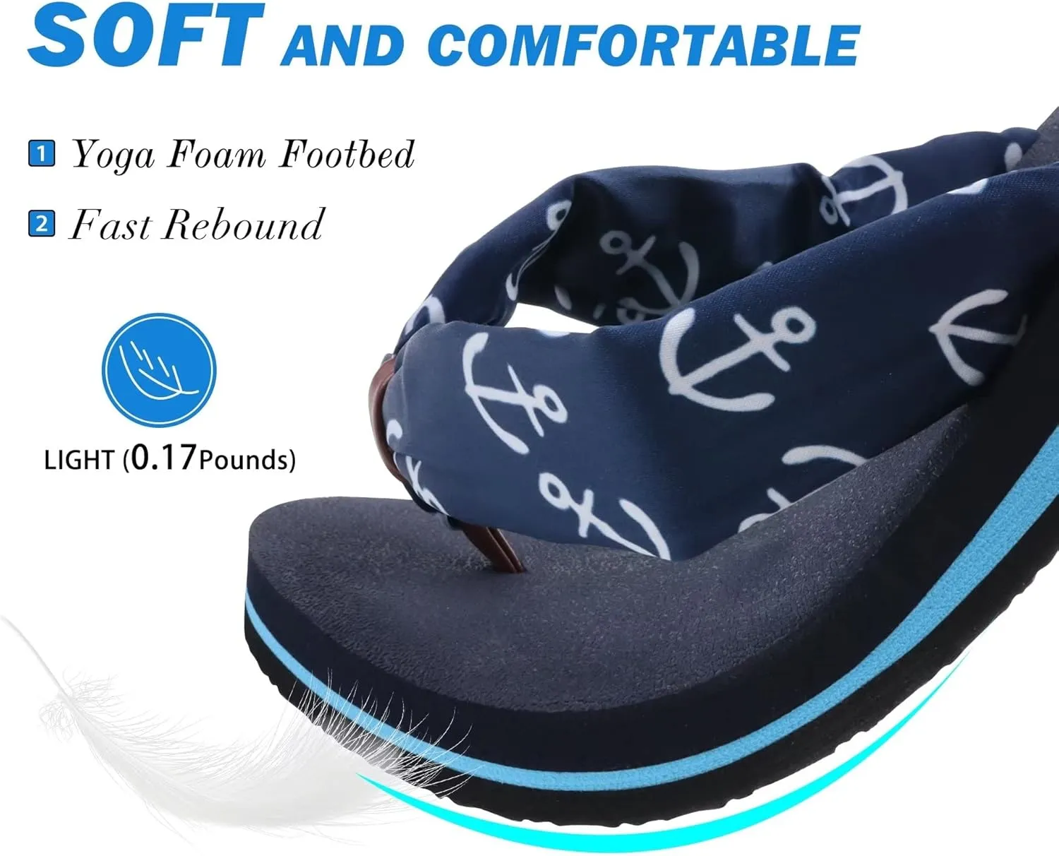 KuaiLu Flip Flops Women Yoga Foam Ladies Comfort Arch Support Summer Beach Casual Thong Sandals