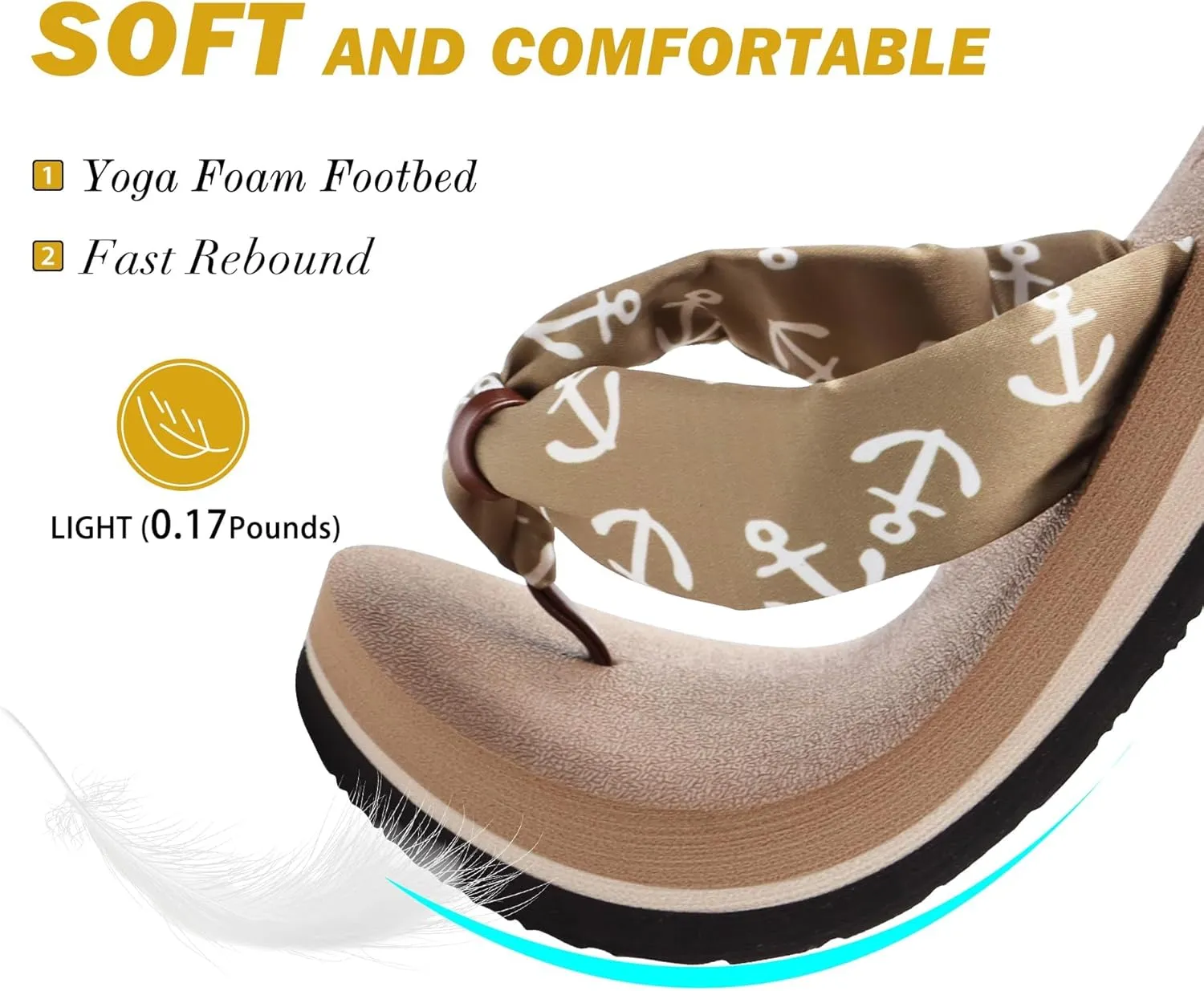 KuaiLu Flip Flops Women Yoga Foam Ladies Comfort Arch Support Summer Beach Casual Thong Sandals