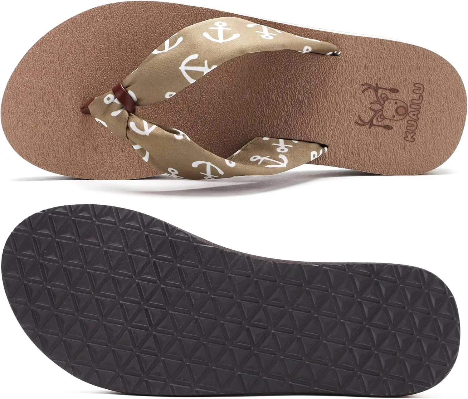 KuaiLu Flip Flops Women Yoga Foam Ladies Comfort Arch Support Summer Beach Casual Thong Sandals
