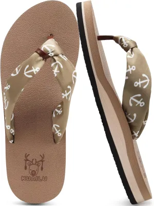 KuaiLu Flip Flops Women Yoga Foam Ladies Comfort Arch Support Summer Beach Casual Thong Sandals