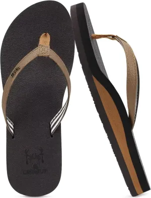 KuaiLu Womens Arch Support Flip Flops Comfortable Yoga Mat Slip on Summer Beach Walking Thong Cushion Sandals