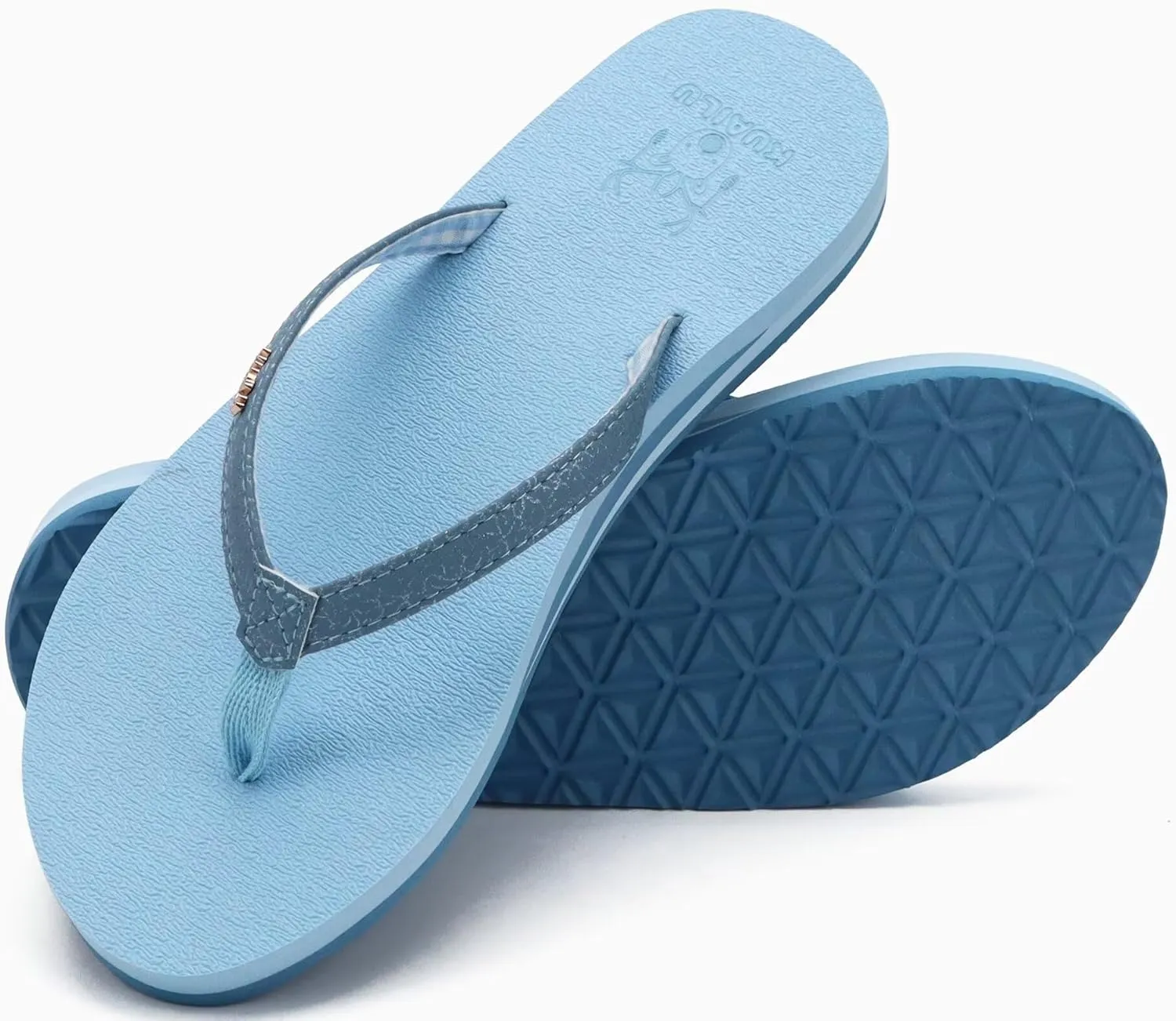 KuaiLu Womens Arch Support Flip Flops Comfortable Yoga Mat Slip on Summer Beach Walking Thong Cushion Sandals