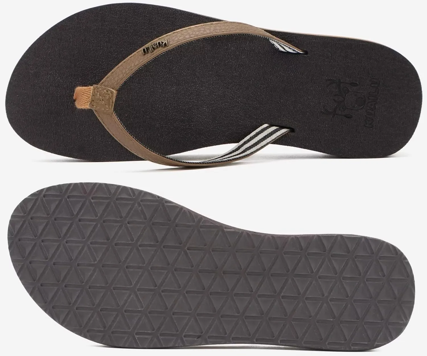 KuaiLu Womens Arch Support Flip Flops Comfortable Yoga Mat Slip on Summer Beach Walking Thong Cushion Sandals