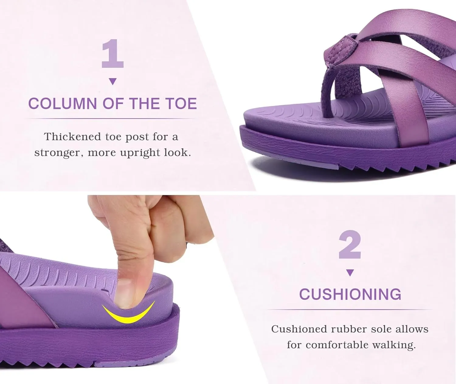 KuaiLu Womens Dressy Orthotic Flip Flops Trendy Comfortable Cushion Recovery Walking Criss Cross Thong Sandals Lightweight Yoga Foam Summer Slides with Plantar Fasciitis Arch Support