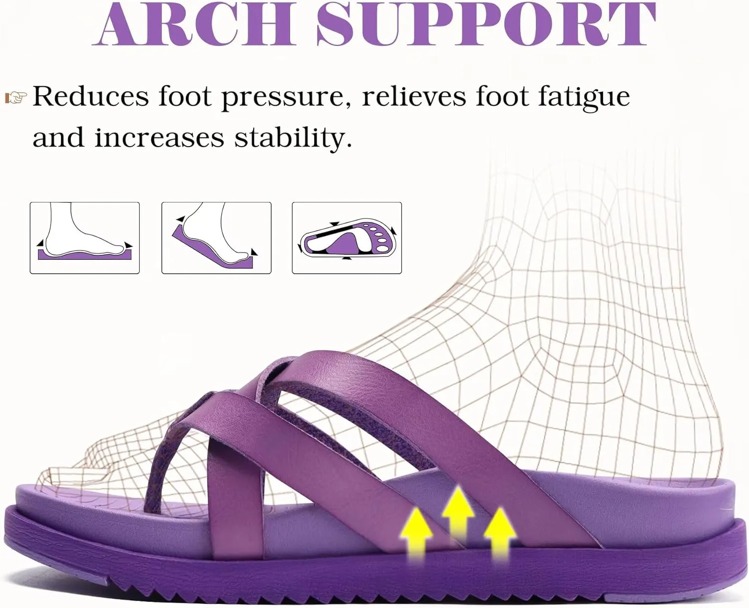 KuaiLu Womens Dressy Orthotic Flip Flops Trendy Comfortable Cushion Recovery Walking Criss Cross Thong Sandals Lightweight Yoga Foam Summer Slides with Plantar Fasciitis Arch Support