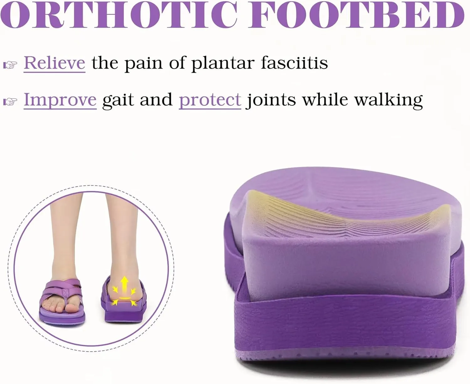 KuaiLu Womens Dressy Orthotic Flip Flops Trendy Comfortable Cushion Recovery Walking Criss Cross Thong Sandals Lightweight Yoga Foam Summer Slides with Plantar Fasciitis Arch Support