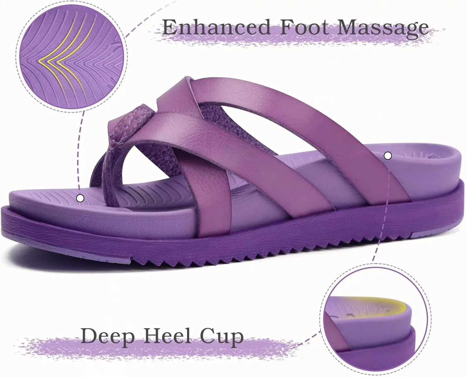 KuaiLu Womens Dressy Orthotic Flip Flops Trendy Comfortable Cushion Recovery Walking Criss Cross Thong Sandals Lightweight Yoga Foam Summer Slides with Plantar Fasciitis Arch Support