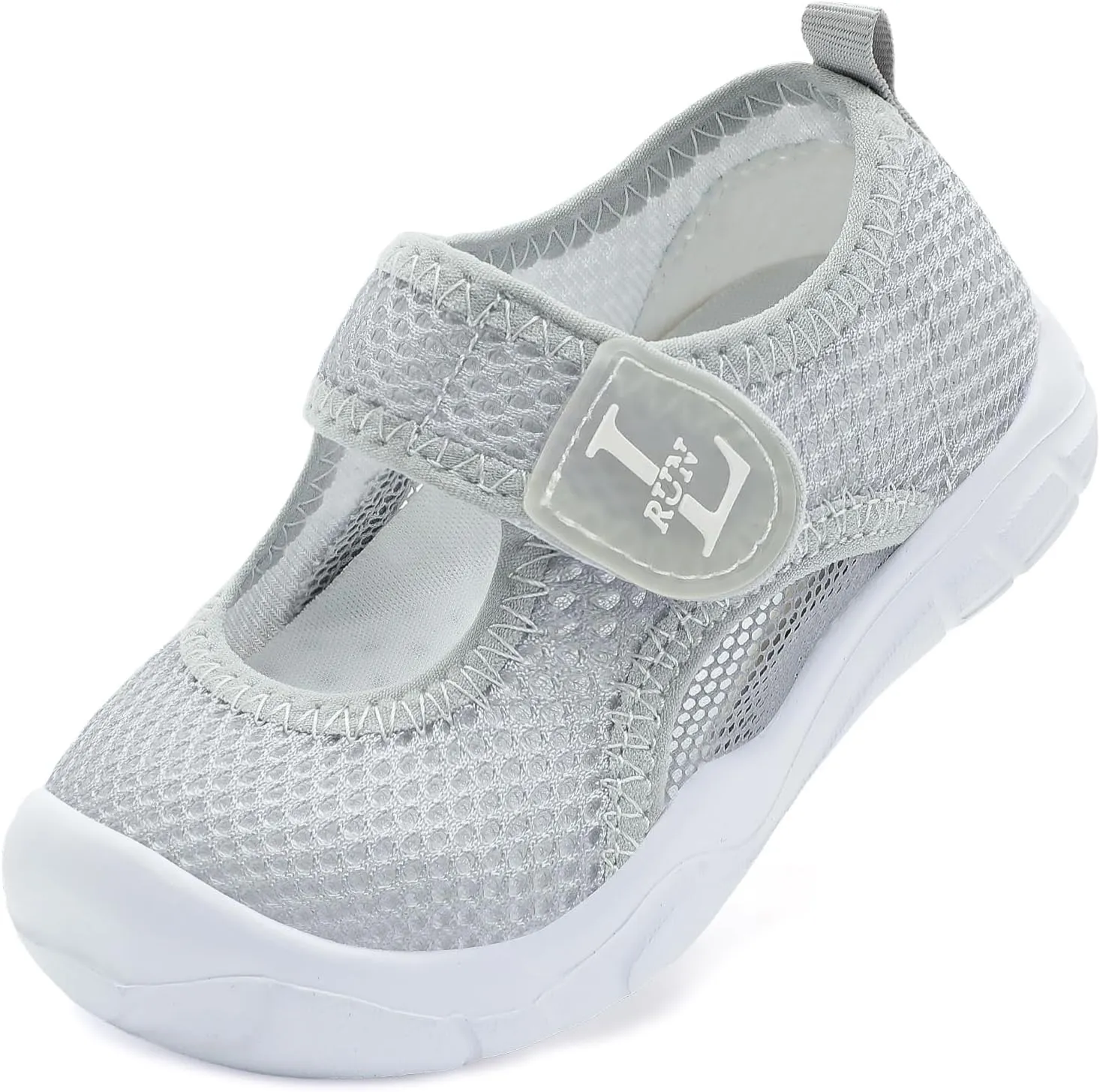 L-RUN Toddler Sandals Summer Boys Girls Adjustable Kids Sandal with Hook Loop Closed-Toe Lightweight Outdoor Sport Sandals