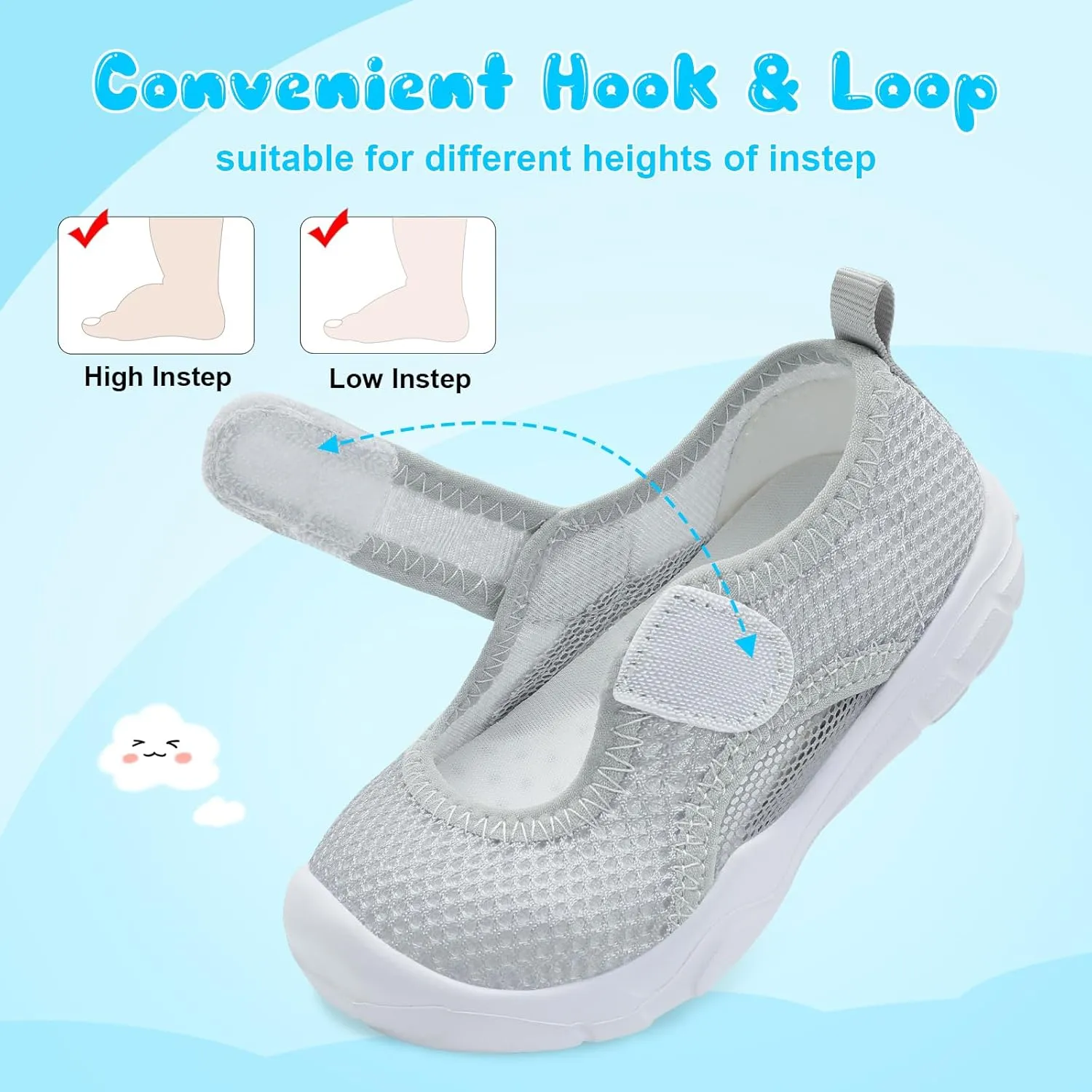L-RUN Toddler Sandals Summer Boys Girls Adjustable Kids Sandal with Hook Loop Closed-Toe Lightweight Outdoor Sport Sandals