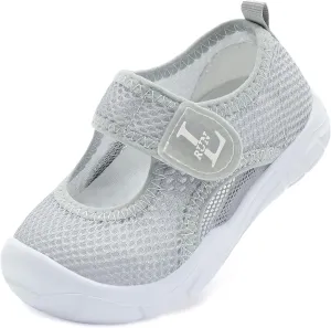 L-RUN Toddler Sandals Summer Boys Girls Adjustable Kids Sandal with Hook Loop Closed-Toe Lightweight Outdoor Sport Sandals