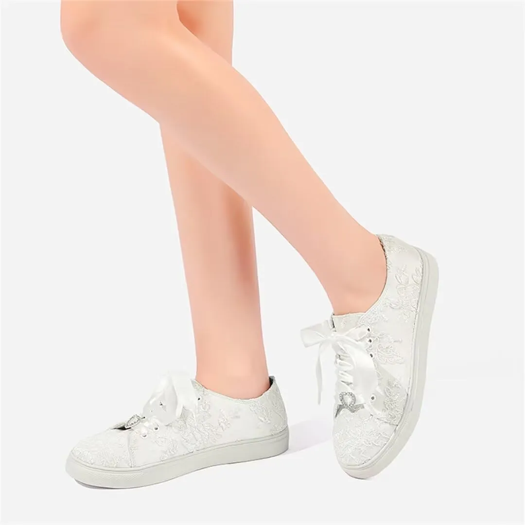 Lace Wedding Sneakers for Bride Comfortable Bridal Tennis Shoes Flat Wedding Shoes