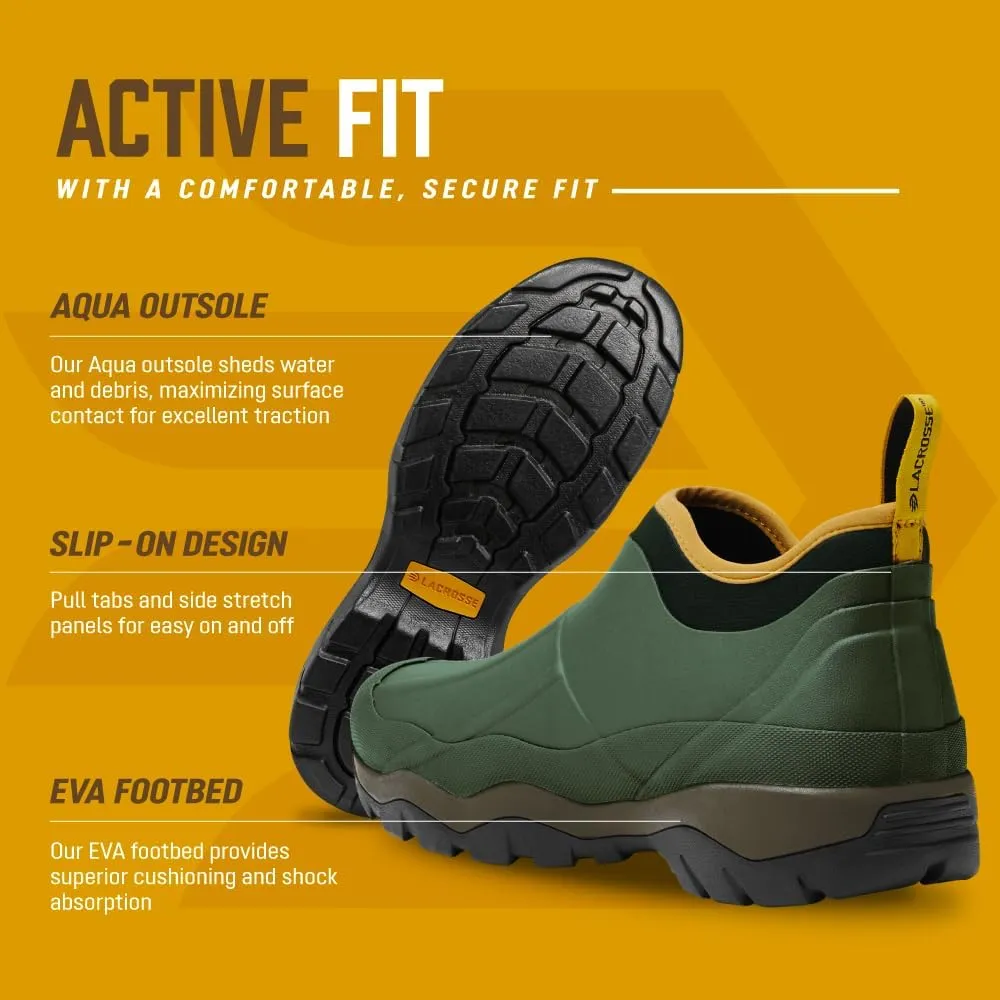 LaCrosse Alpha Muddy 4.5" Rubber Boots for Men Featuring Waterproof Rubber, Pull-On Design, and Eva Footbed