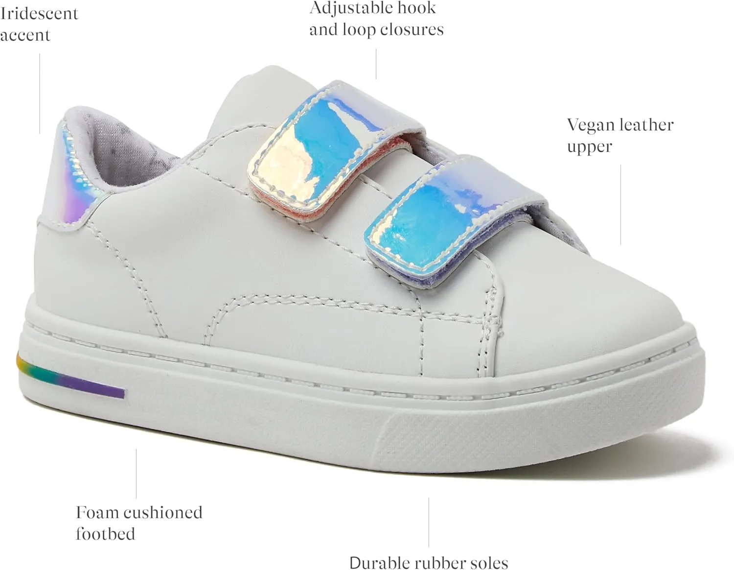 Lands' End Boys' and Girls' Sneakers, No Tie Casual Tennis Shoes for Boys and Girls Size 5-10 Toddler, Little and Big Kids 11 to 7, Blue or White with Hook and Loop Straps