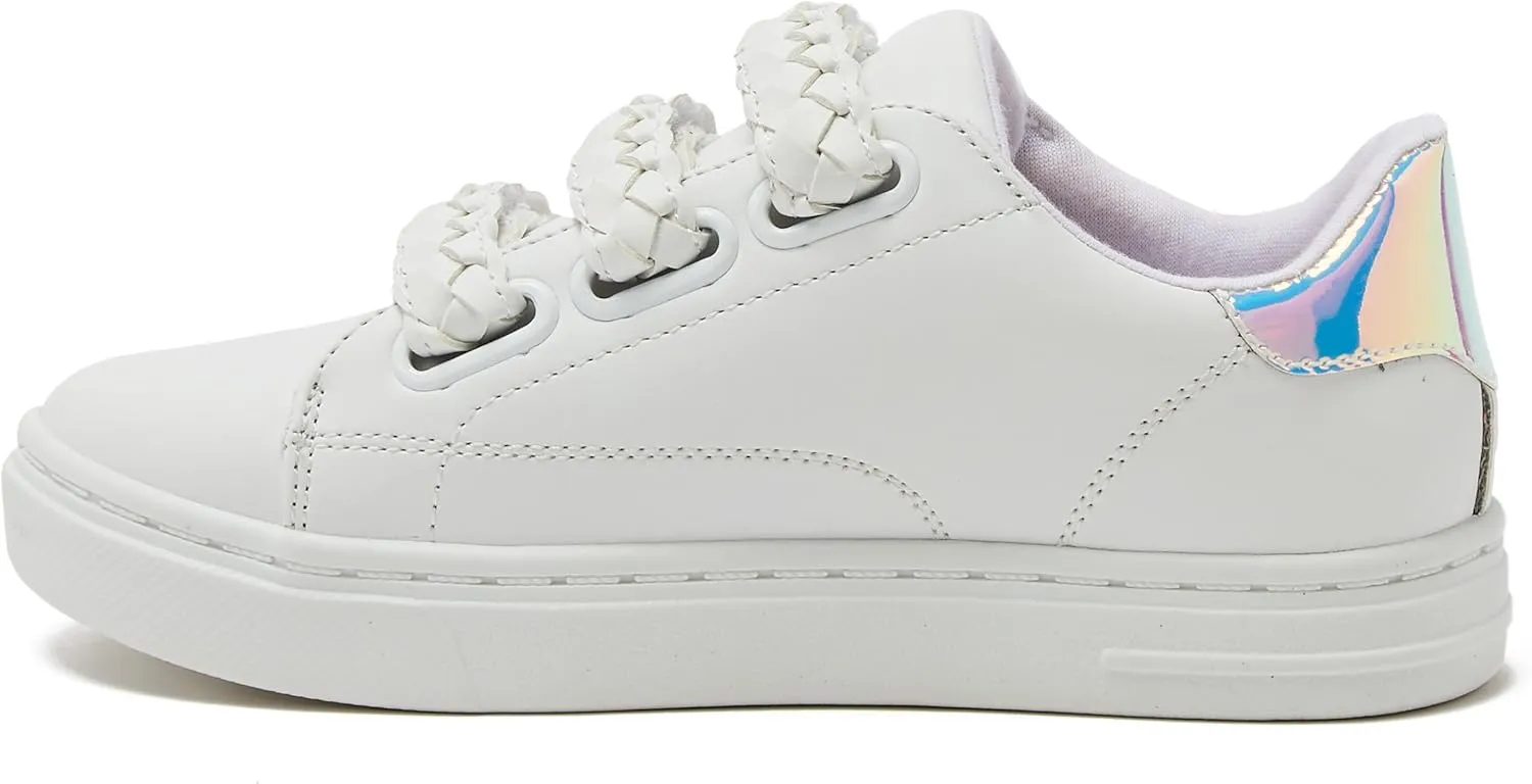 Lands' End Boys' and Girls' Sneakers, No Tie Casual Tennis Shoes for Boys and Girls Size 5-10 Toddler, Little and Big Kids 11 to 7, Blue or White with Hook and Loop Straps