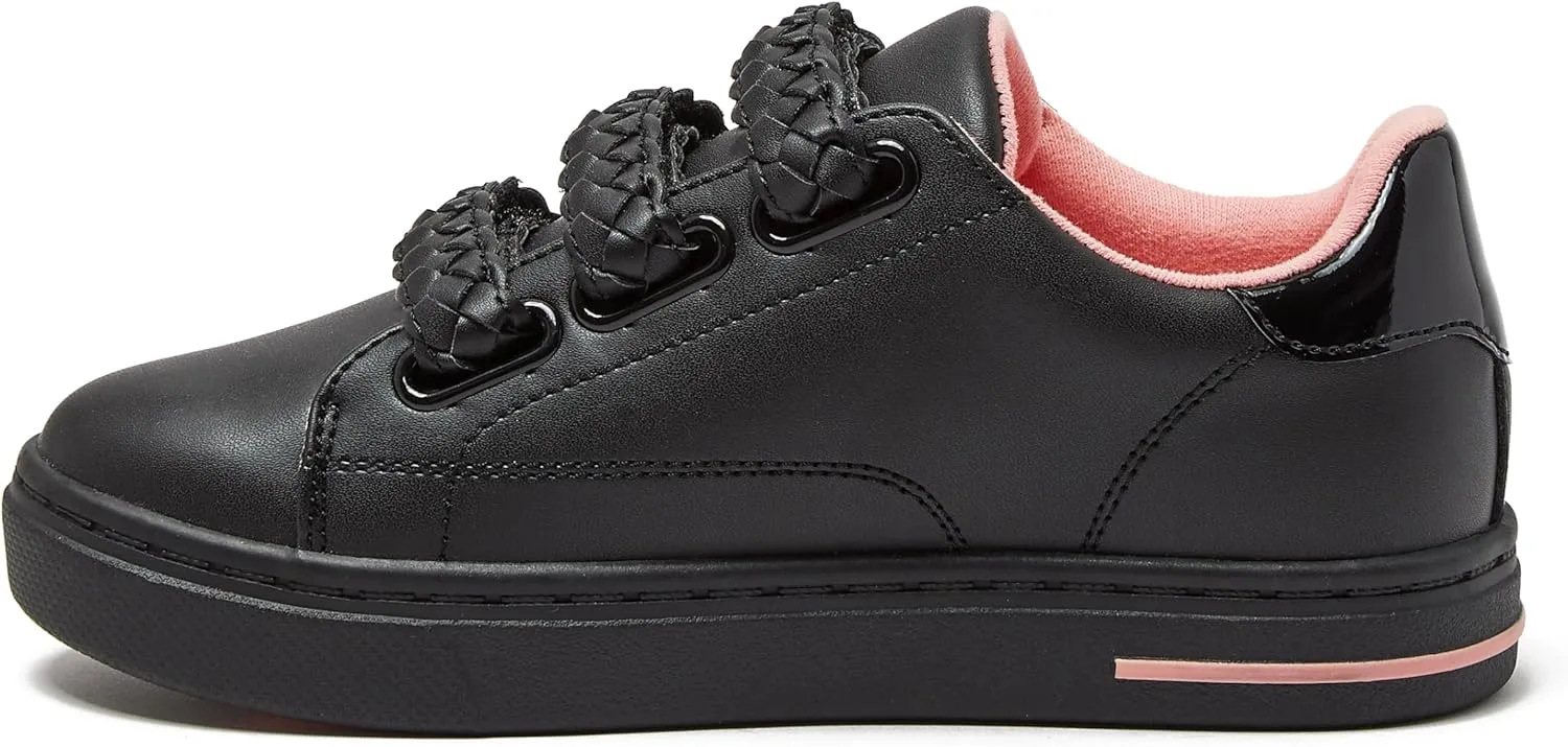 Lands' End Boys' and Girls' Sneakers, No Tie Casual Tennis Shoes for Boys and Girls Size 5-10 Toddler, Little and Big Kids 11 to 7, Blue or White with Hook and Loop Straps