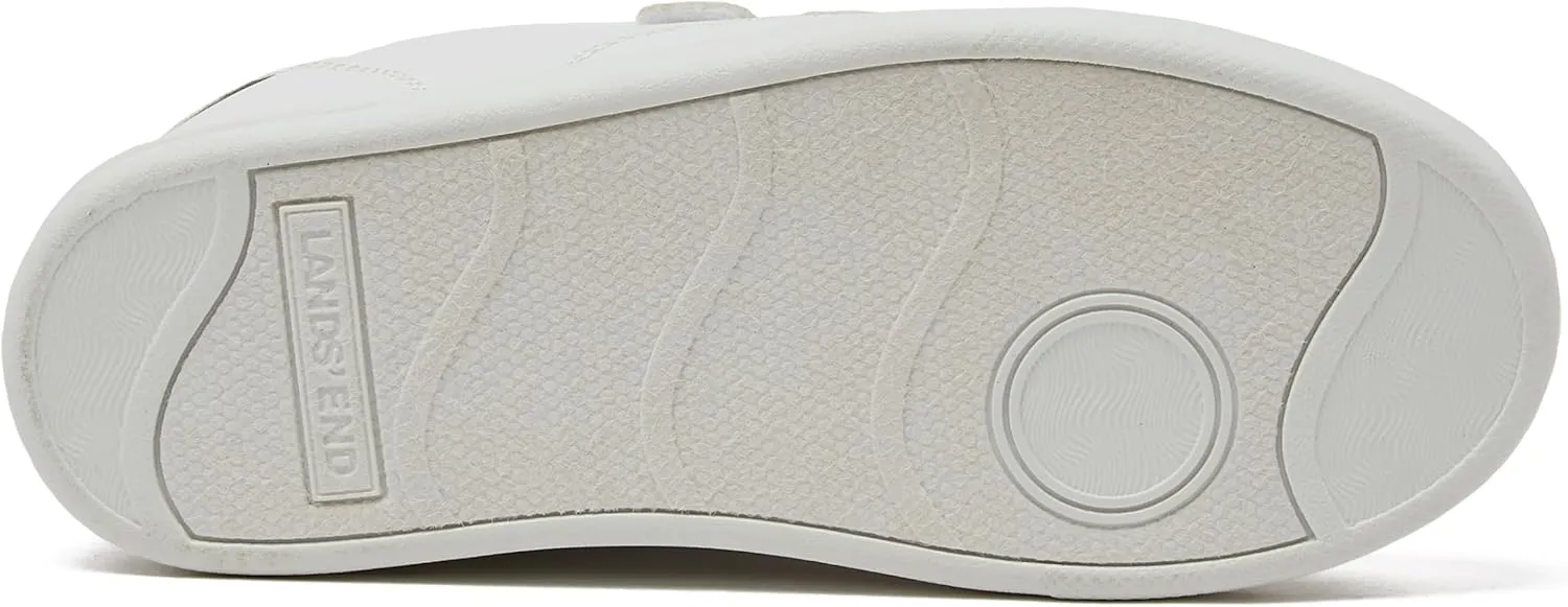 Lands' End Boys' and Girls' Sneakers, No Tie Casual Tennis Shoes for Boys and Girls Size 5-10 Toddler, Little and Big Kids 11 to 7, Blue or White with Hook and Loop Straps