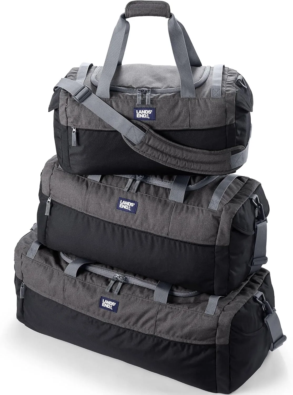 Lands' End Everyday Duffle Oxidized Gray Heather Large