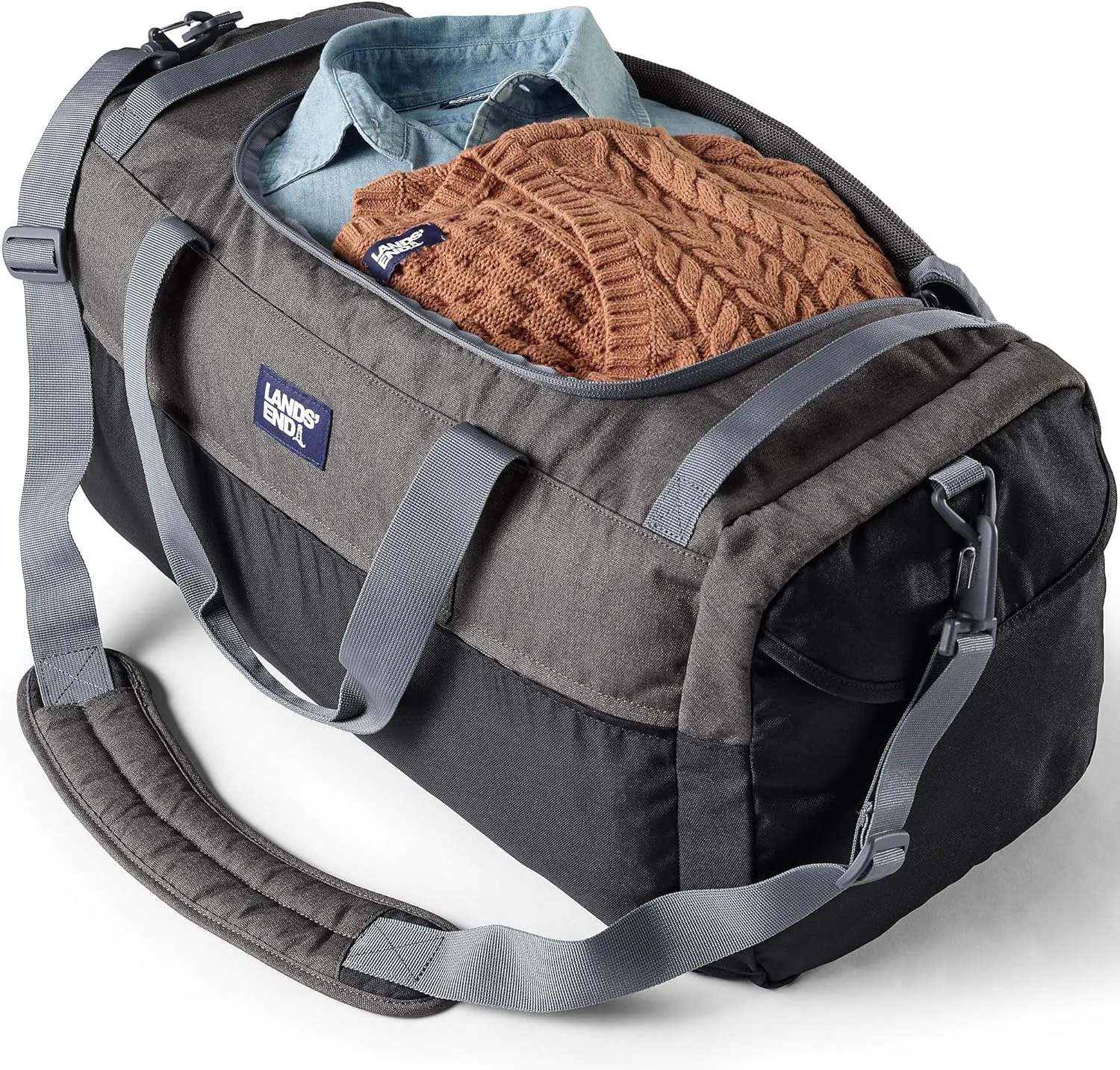 Lands' End Everyday Duffle Oxidized Gray Heather Medium