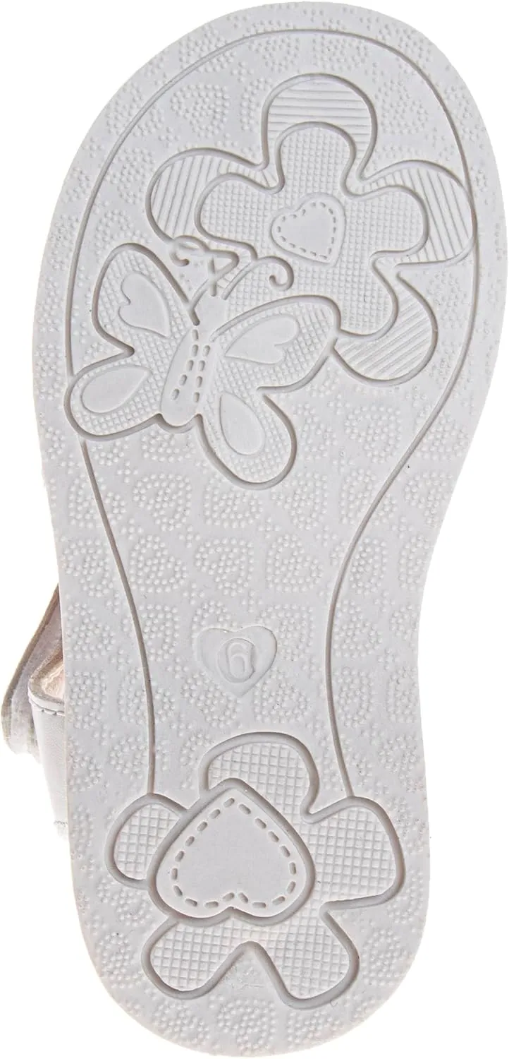 Laura Ashley Princess Girl Rainbow Sandals Summer Glitter Strap Closed Toe Sandals Flats for Girls Size 6-10 Toddler 11-12 Little Kid