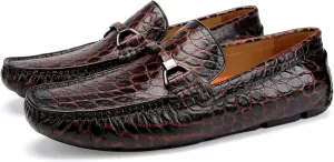 Leather Dress Shoes for Men, Crocodile Pattern Loafers Driving Loafers Formal Loafers Shoes